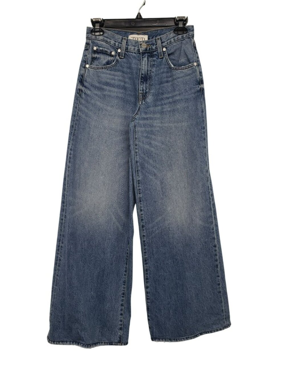 TWP $495 Tiny Dancer Jeans Vintage Wash Blue Jeans 23 Wide Leg Made in USA - Picture 3 of 16